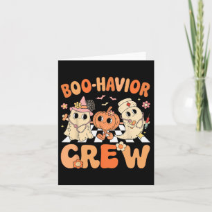 Boo Havior Crew Cute Halloween Therapist Spöken A Kort