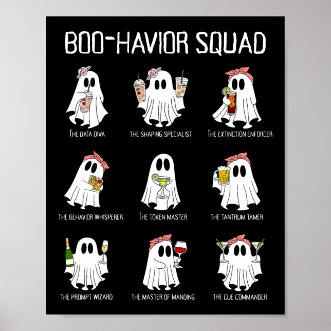 Boo-havior Squad beteendeanalys Ghost Rbt A Hal Poster (Framsidan)