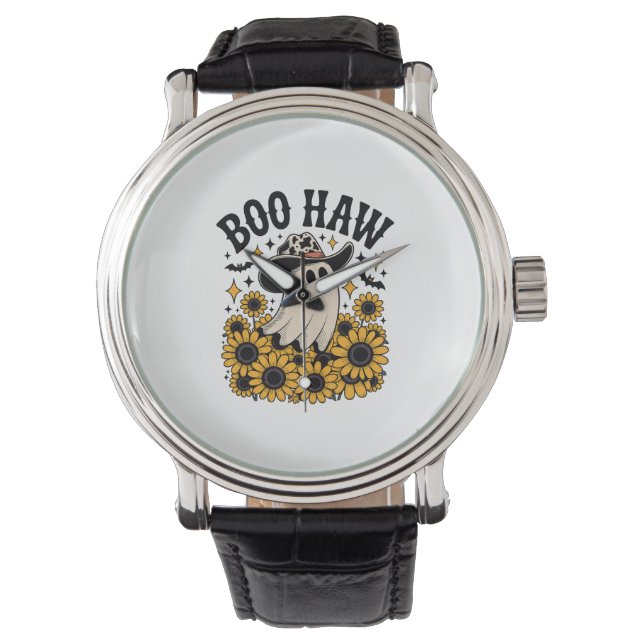 Boo Haw Cow Ghost Western Halloween Armbandsur (Framsida)