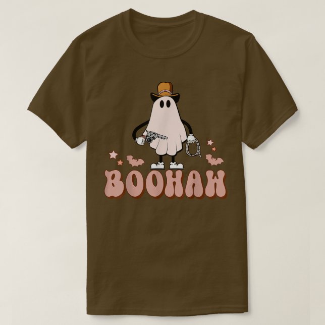 Boo Haw Cowboo Western hösten Halloween Spook T Shirt (Design framsida)