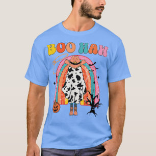 Boo Haw Cowboy Halloween Cowgirl Ghost Western Ret T Shirt