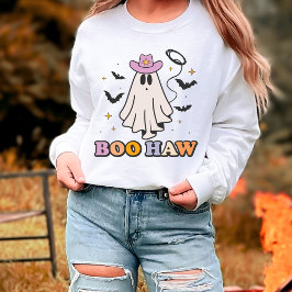 Boo Haw Cowboy Spooky Cute Ghost Halloween T Shirt