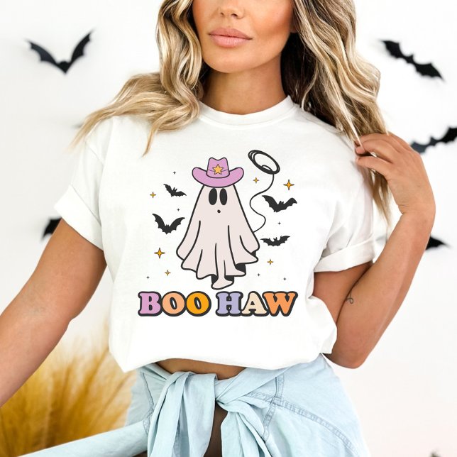 Boo Haw Cowboy Spooky Cute Ghost Halloween T Shirt (Skapare uppladdad)