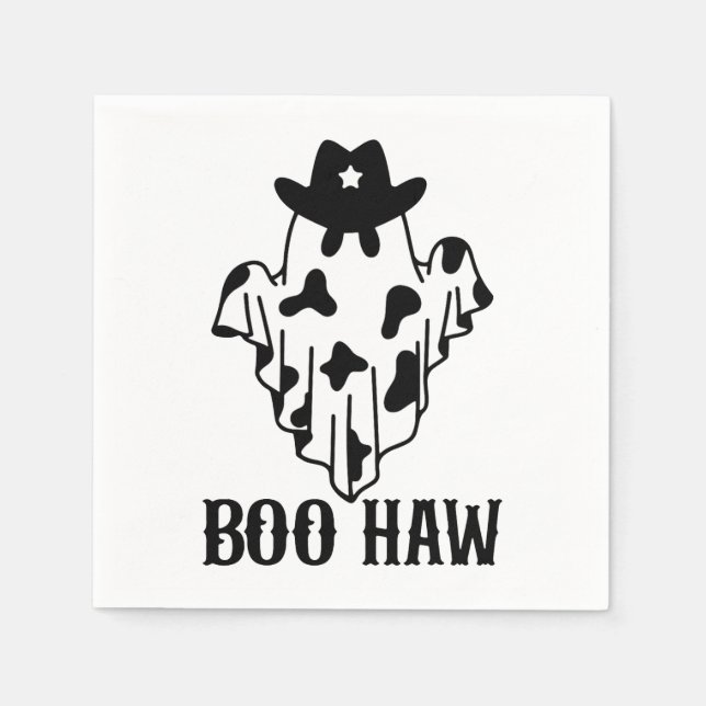 Boo Haw Funny Halloween Costume Ghost Western Spoo Pappersservett (Framsidan)