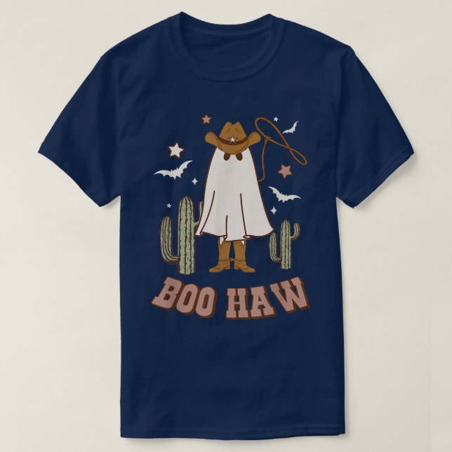 Boo Haw Ghost Funny Cowboy Cowgirl Westernare Hall T Shirt (Design framsida)