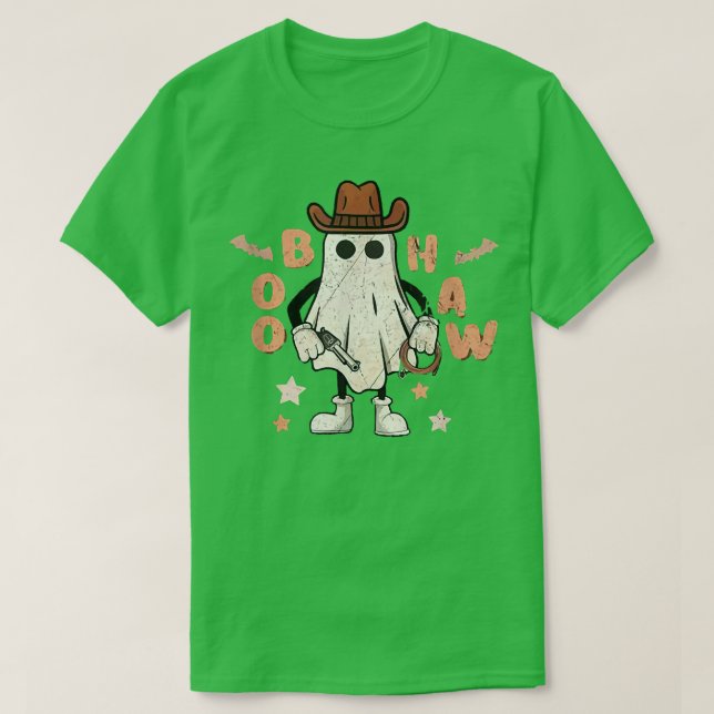 Boo Haw Ghost Rodeo Westernare Land Halloween Cowb T Shirt (Design framsida)