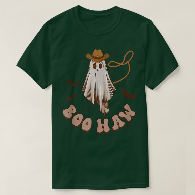 Boo Haw Ghost Rodeo Westernare Land Halloween Cowb T Shirt (Design framsida)