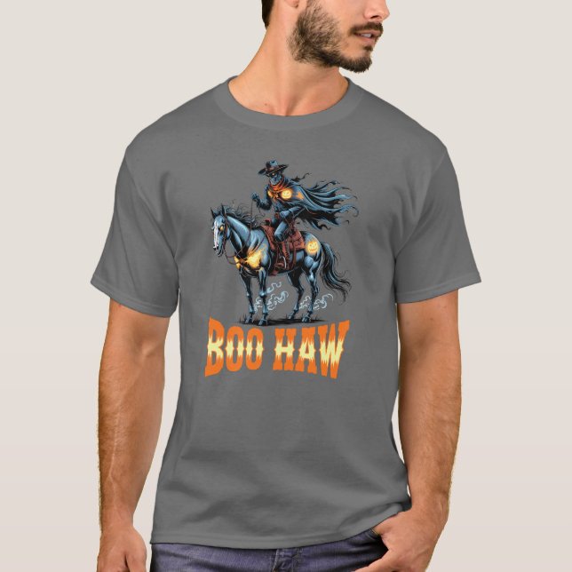 Boo Haw Halloween Cowboy T Shirt (Framsida)