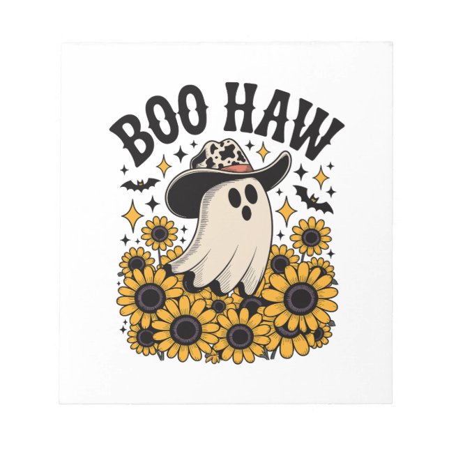 Boo Haw Ko Ghost Western Halloween Anteckningsblock (Framsida)