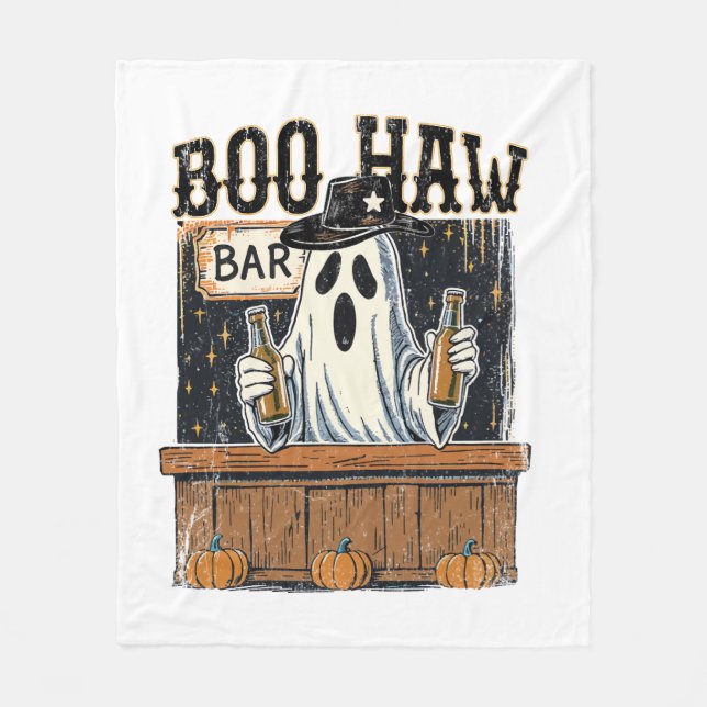 Boo Haw Retro Western Halloween Fleecefilt (Framsidan)