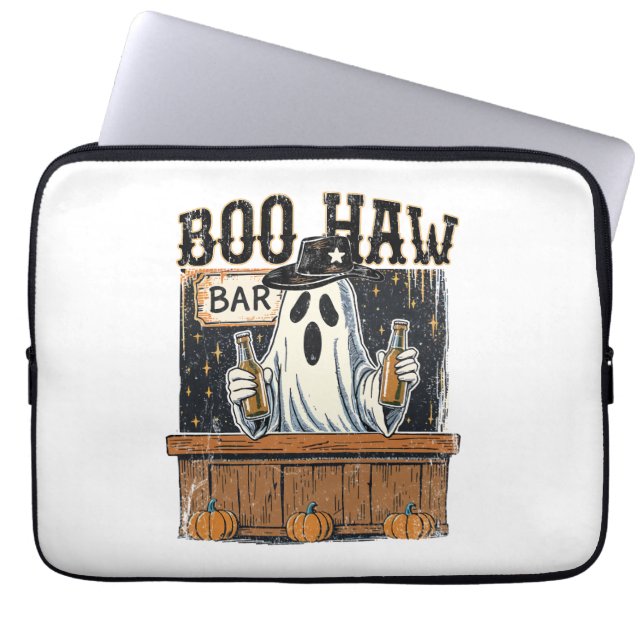 Boo Haw Retro Western Halloween Laptop Fodral (Framsidan)