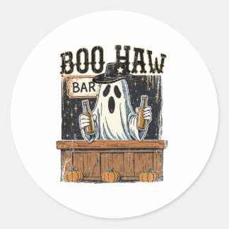 Boo Haw Retro Western Halloween Runt Klistermärke
