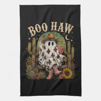 Boo Haw Söt Spöke Rollig Cowboy Western Halloween Kökshandduk