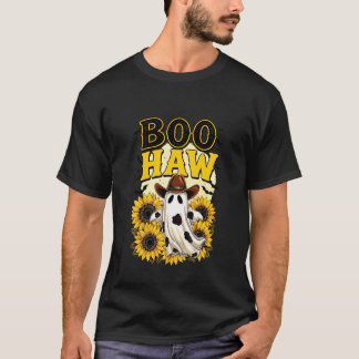Boo Haw Spök Halloween Country Western Kuslig Ko T Shirt