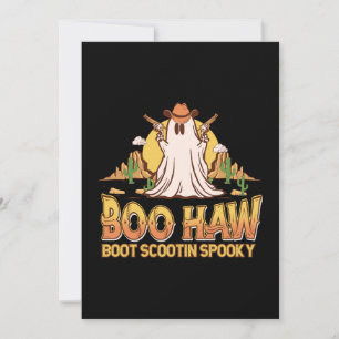 Boo Haw Western Halloween Vintage Spöke Roligt Söt Inbjudningar