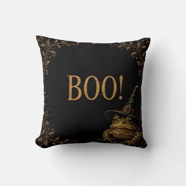 BOO! Häxa Pad Halloween  Kudde (Framsida)
