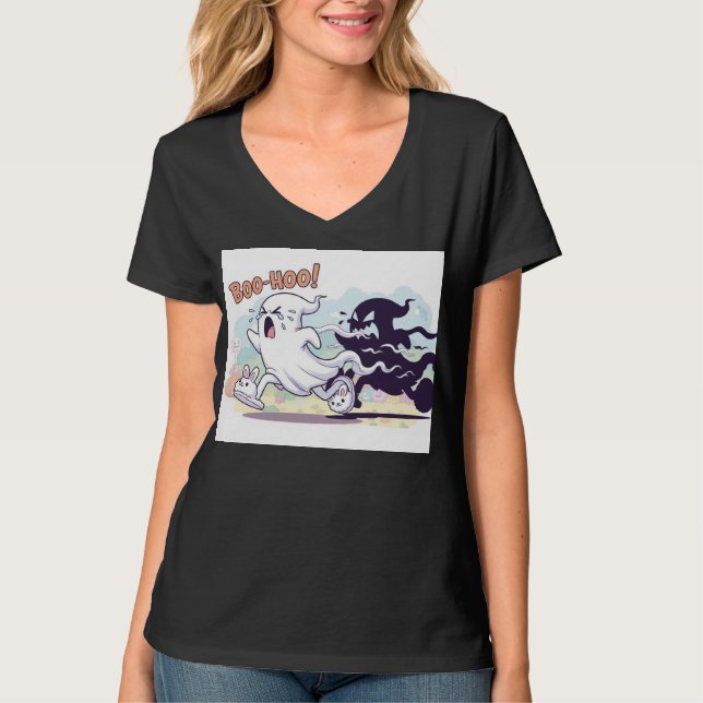 Boo-Hoo Bunny Ghost T Shirt (Framsida)