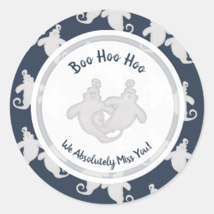 Boo Hoo Hoo Ghost Stickers Runt Klistermärke