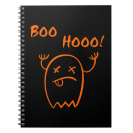 Boo Hooo Halloween-spöke Mörk monokrom Anteckningsbok