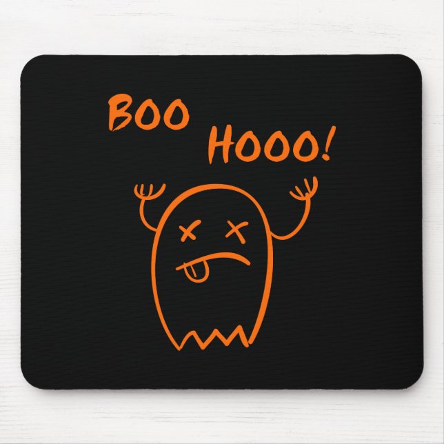 Boo Hooo Halloween-spöke Mörk monokrom Musmatta (Framsidan)