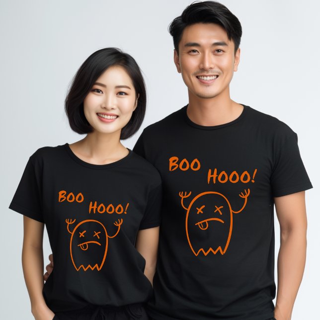 Boo Hooo Halloween-spöke Mörk Monokrom T Shirt (Skapare uppladdad)