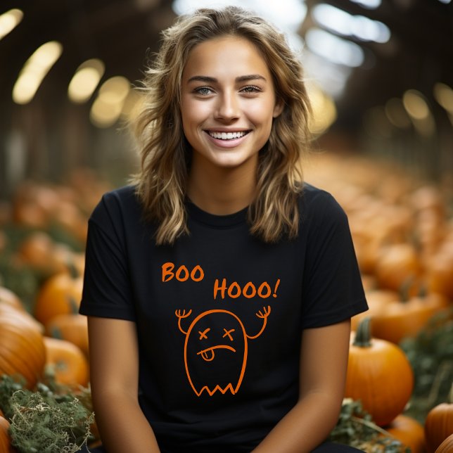 Boo Hooo Halloween-spöke Mörk Monokrom T Shirt (Skapare uppladdad)