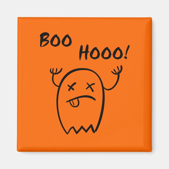 Boo Hooo Halloween Spöklikhet - enfärgad Magnet (Framsidan)
