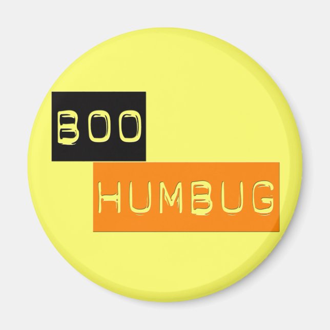 Boo Humbug Anti Halloween Magnet (Framsidan)