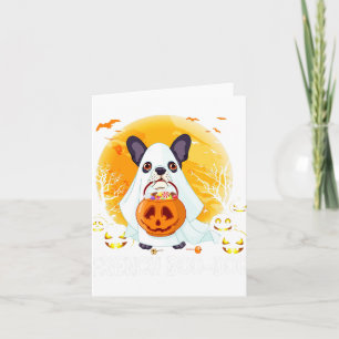 Boo Hund Frenchie Fransk Bulldog Boo Halloween Rol Kort