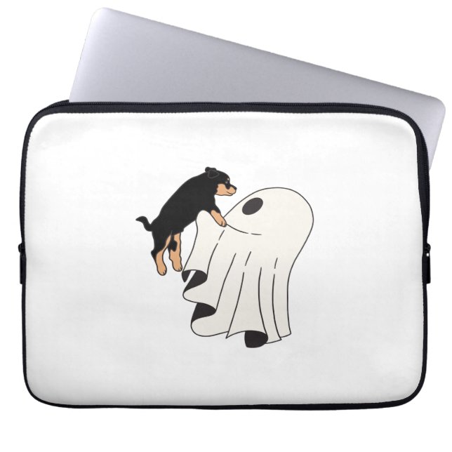 Boo Hund Halloween Hund Spooky Laptop Fodral (Framsidan)