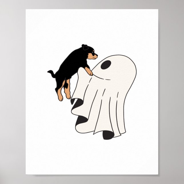 Boo Hund Halloween Hund Spooky Poster (Framsidan)