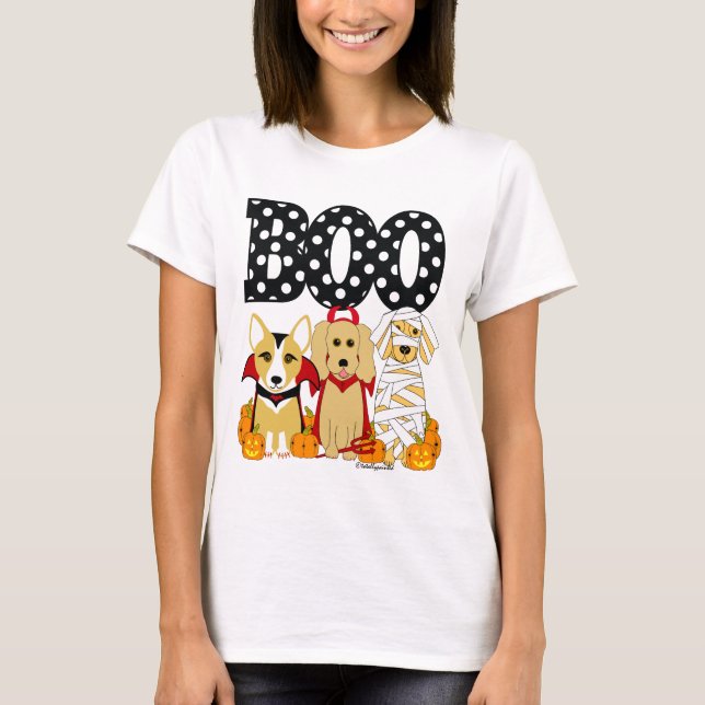 Boo Hundar i Costume Halloween Hund älskare Shirt T Shirt (Framsida)