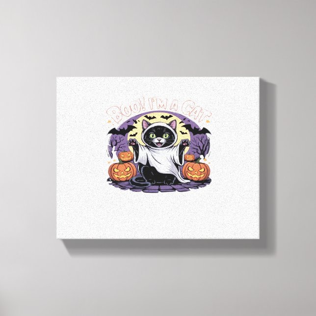 Boo I är en Cat Oversized T-Shirt Canvastryck (Framsida)