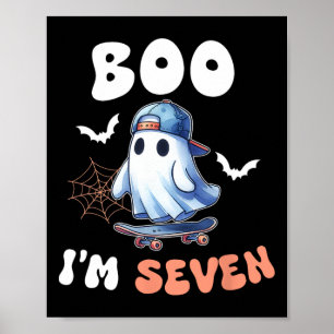 Boo I är Sju Skateboard 7:e Birthday Hallow Poster