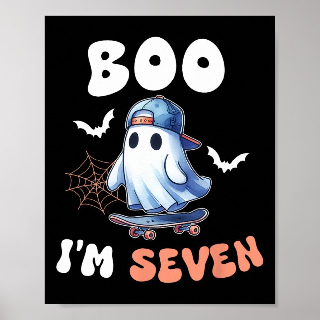 Boo I är Sju Skateboard 7:e Birthday Hallow Poster (Framsidan)