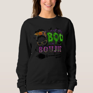 Boo i Boujie Dödskalle Rufsiga Upphöjda Häxan Leop T Shirt