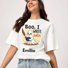 Boo I-Skriva bättre eget namn Halloween Shirt T Shirt