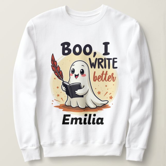Boo I-Skriva bättre eget namn Halloween T Shirt (Design framsida)
