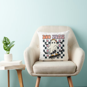 Boo Ja - Retro Cute Ghost Skateboard Kudde