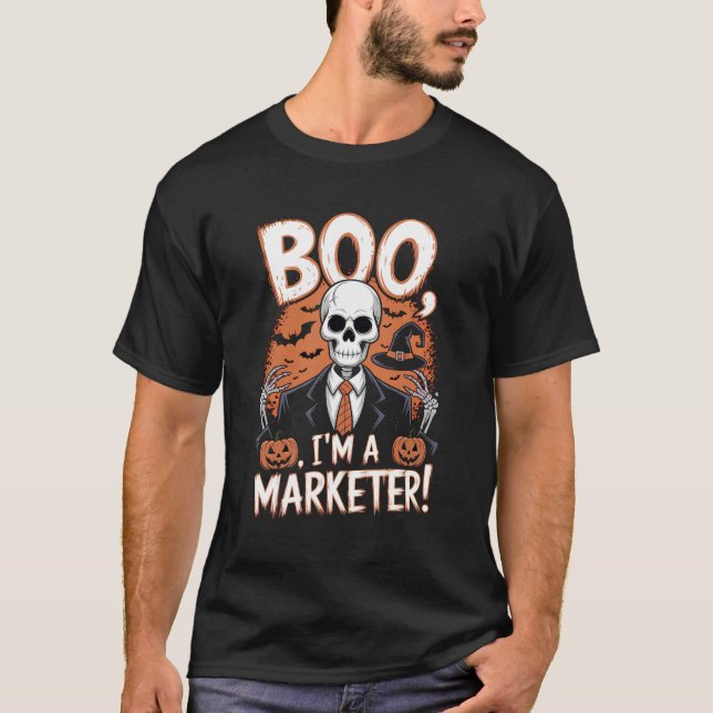 Boo jag är en markör Halloween Funny T Shirt (Framsida)