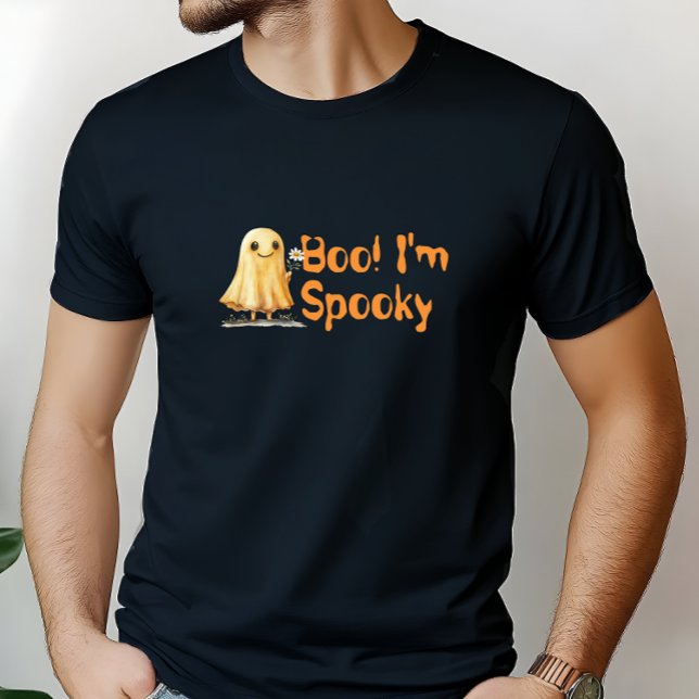 Boo! Jag är Spooky leende spökorange T Shirt (Skapare uppladdad)