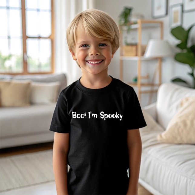 Boo! Jag är Spooky white typografi T Shirt (Skapare uppladdad)