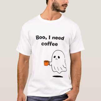 Boo jag behöver kaffe Rolig spök Grafisk T-shirt