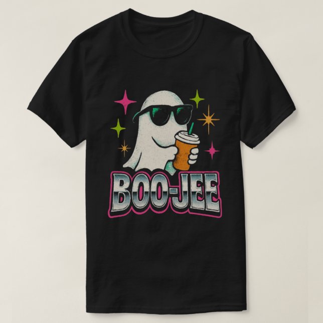 Boo-jee Bootleg Retro Ghost Halloween Design T Shirt (Design framsida)