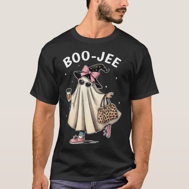 Boo-jee Costume Ghost Spooky Season Cute Halloween T Shirt (Framsida)
