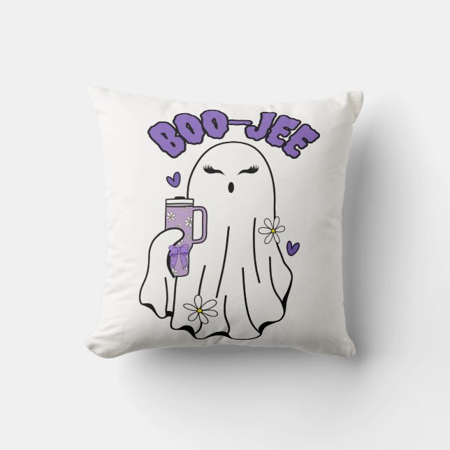 Boo-Jee Cute Halloween Ghost med 40oz Tumbler Kudde (Framsida)