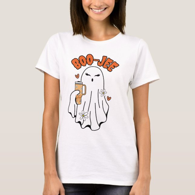 Boo-Jee Cute Halloween Ghost med 40oz Tumbler T Shirt (Framsida)