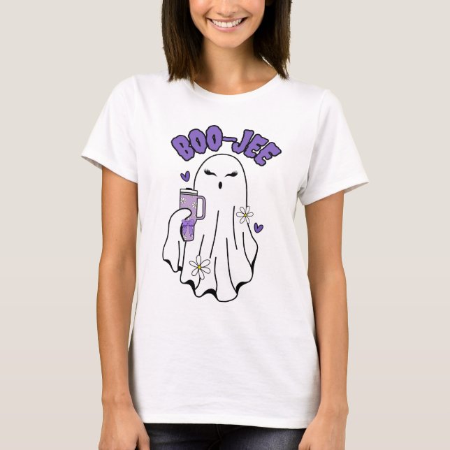 Boo-Jee Cute Halloween Ghost med 40oz Tumbler T Shirt (Framsida)