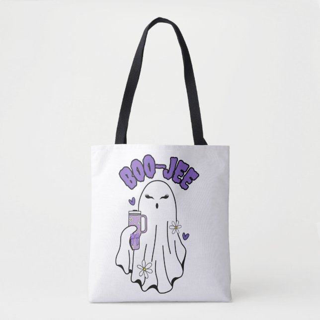 Boo-Jee Cute Halloween Ghost med 40oz Tumbler Tygkasse (Framsida)