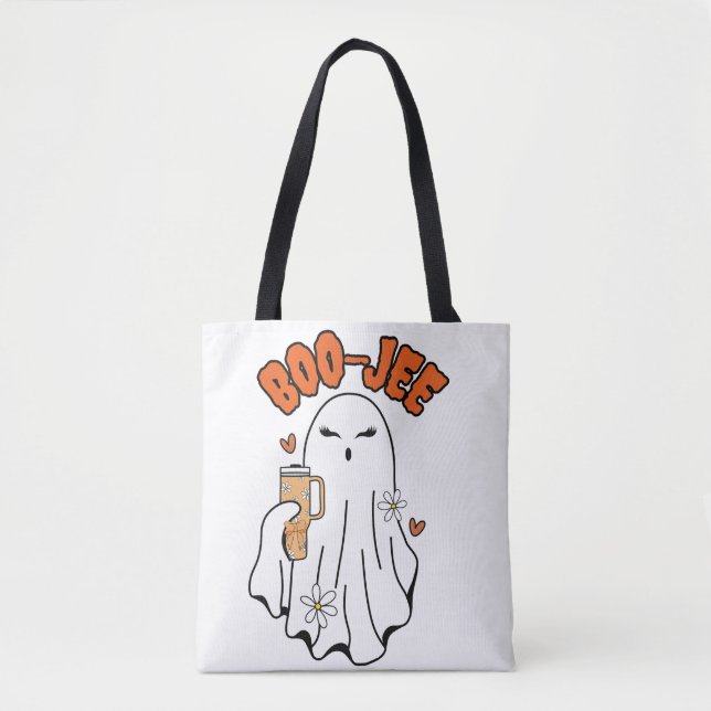 Boo-Jee Cute Halloween Ghost med 40oz Tumbler Tygkasse (Framsida)